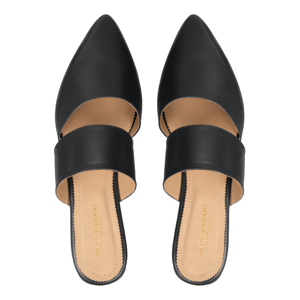 Pointy-toe Flats Mule in Calfskin