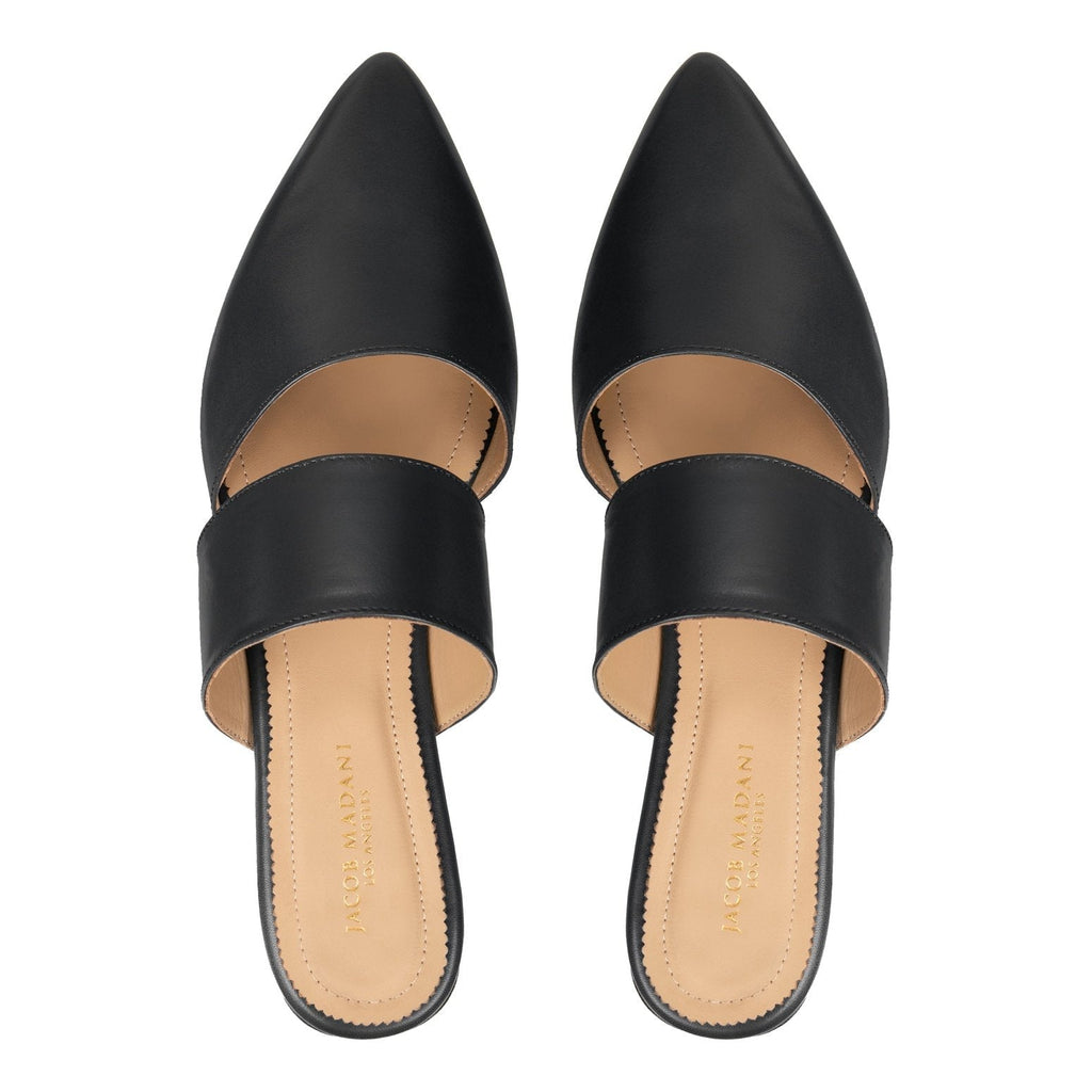 Pointy-toe Flats Mule in Calfskin
