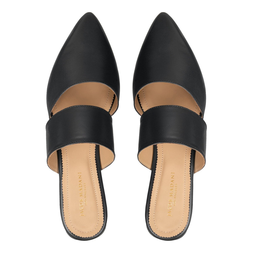 Pointy-toe Flats Mule in Calfskin