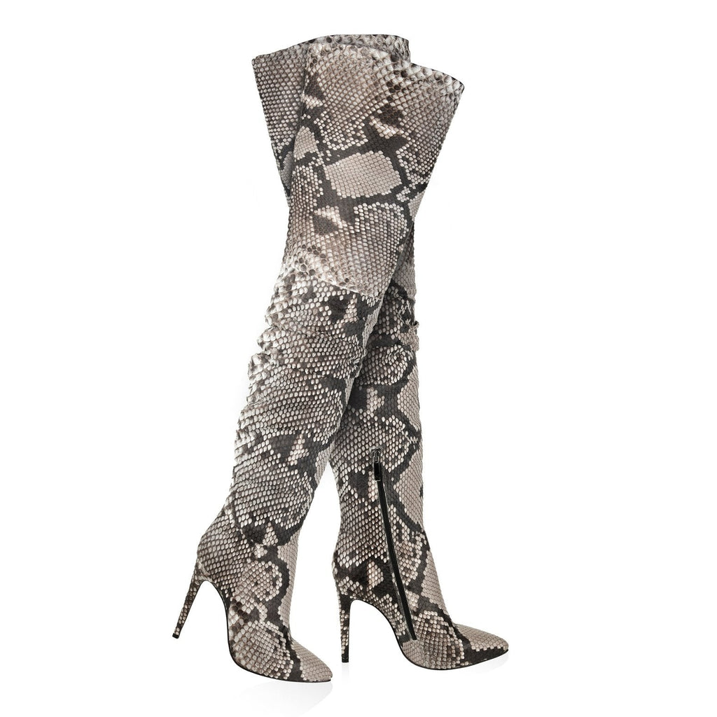 Pointed Over The Knee Python Boots