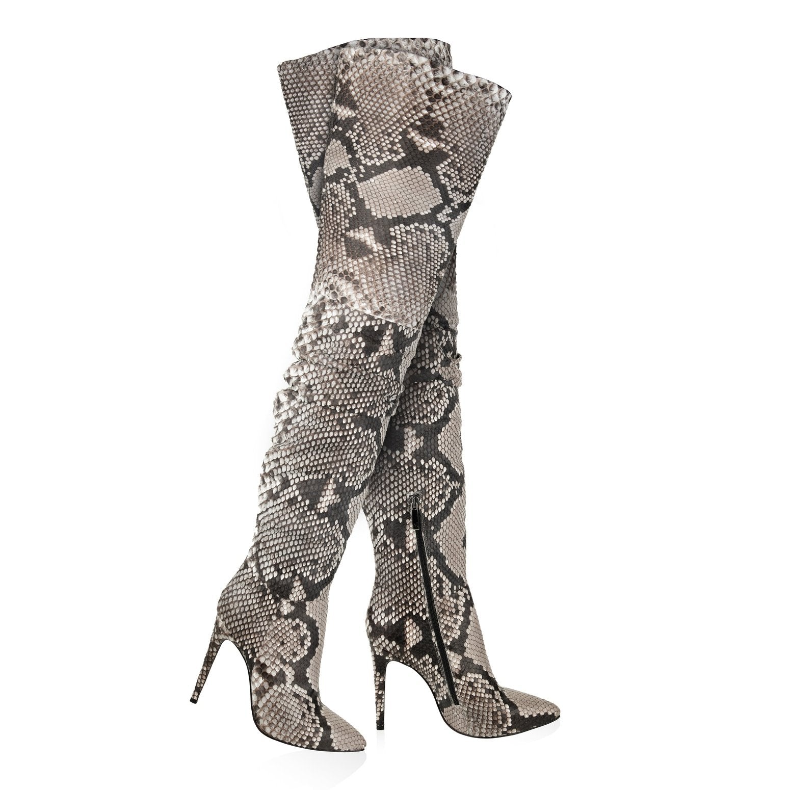 Pointed Over The Knee Python Boots