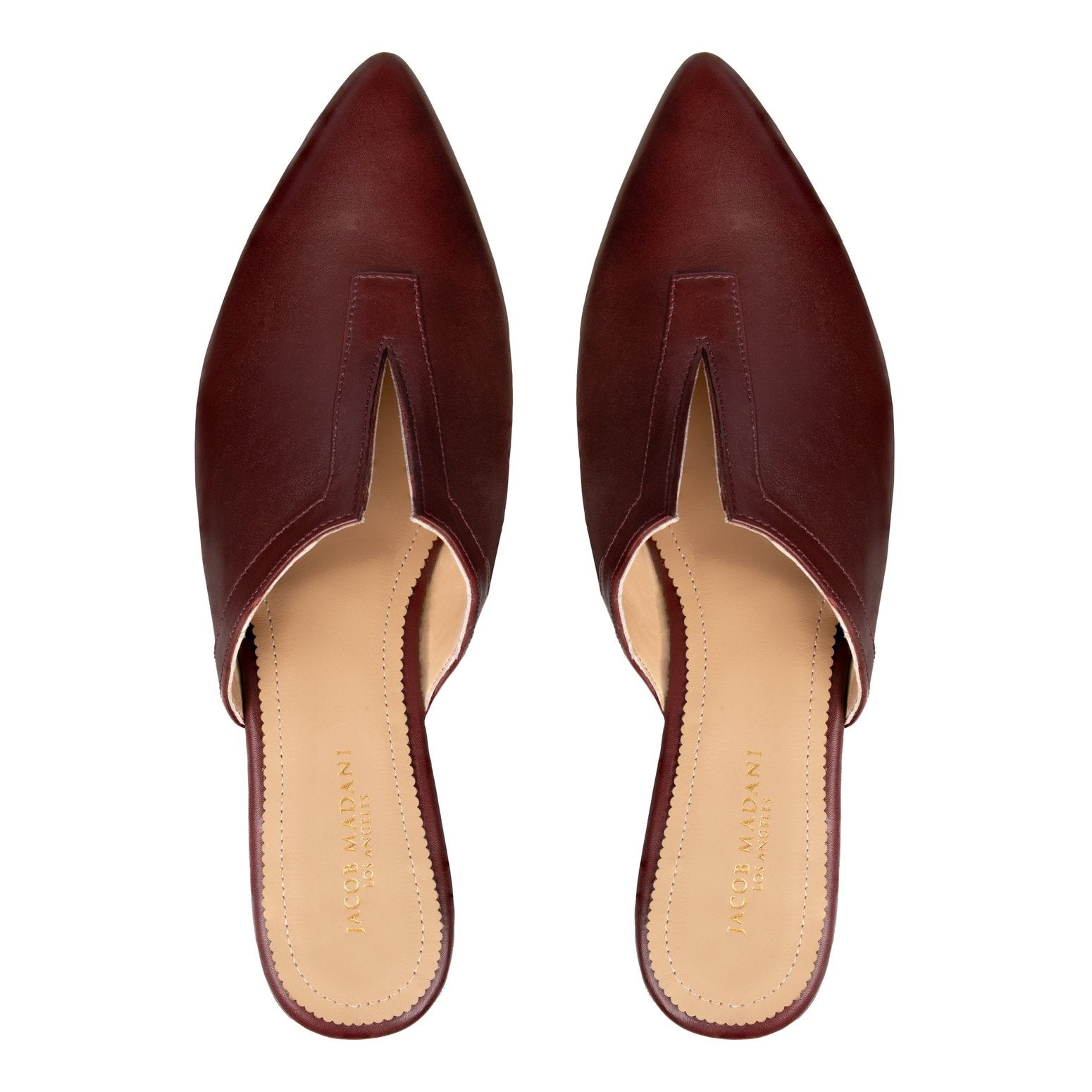 Pointy-toe Flat Mule in Calfskin with Slit