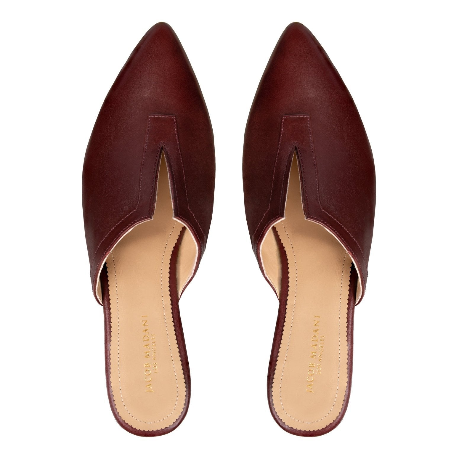 Pointy-toe Flat Mule in Calfskin with Slit