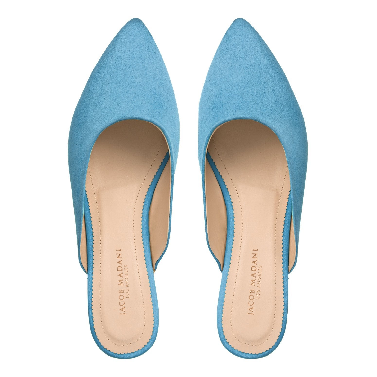 Pointy-toe Flat Mule in Suede Leather