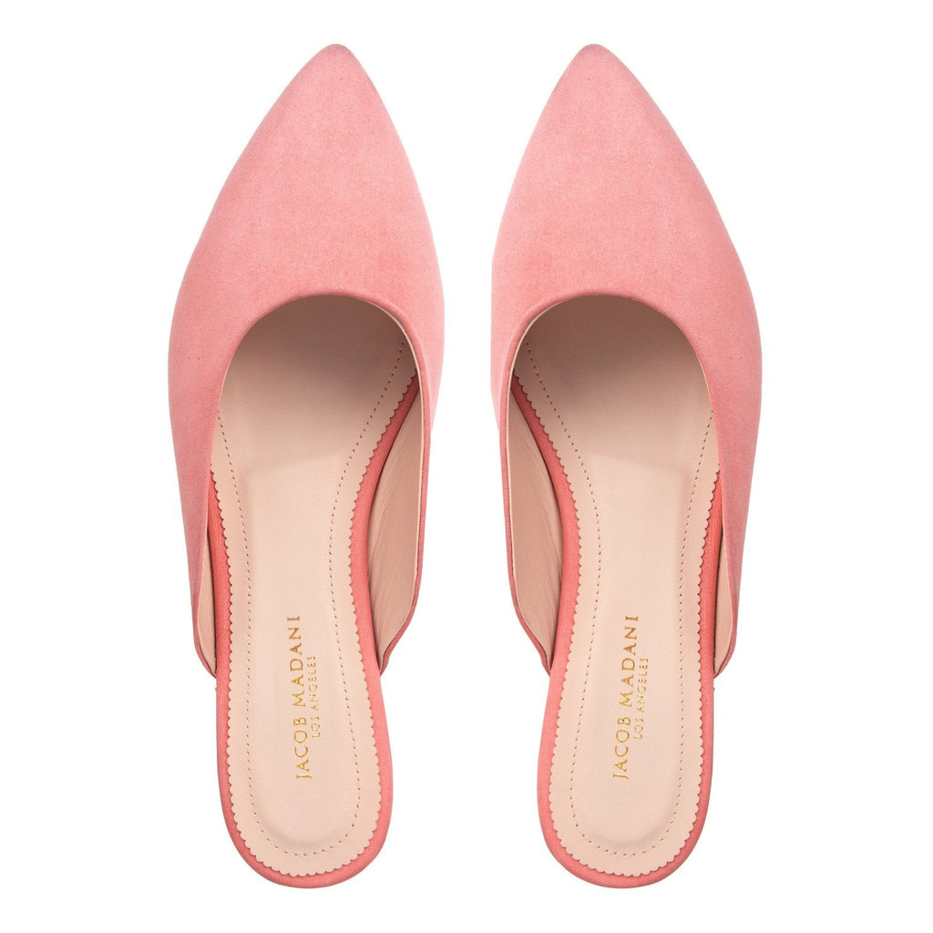 Pointy-toe Flat Mule in Suede Leather