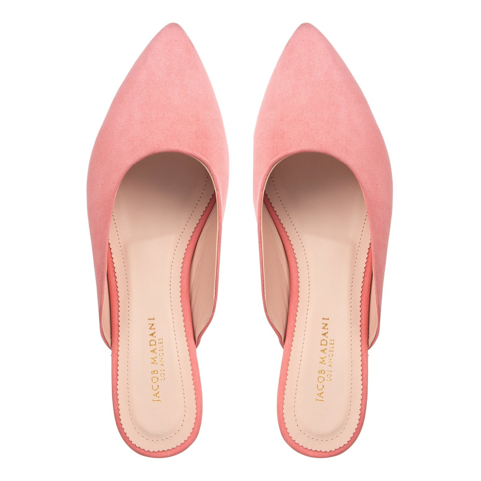 Pointy-toe Flat Mule in Suede Leather