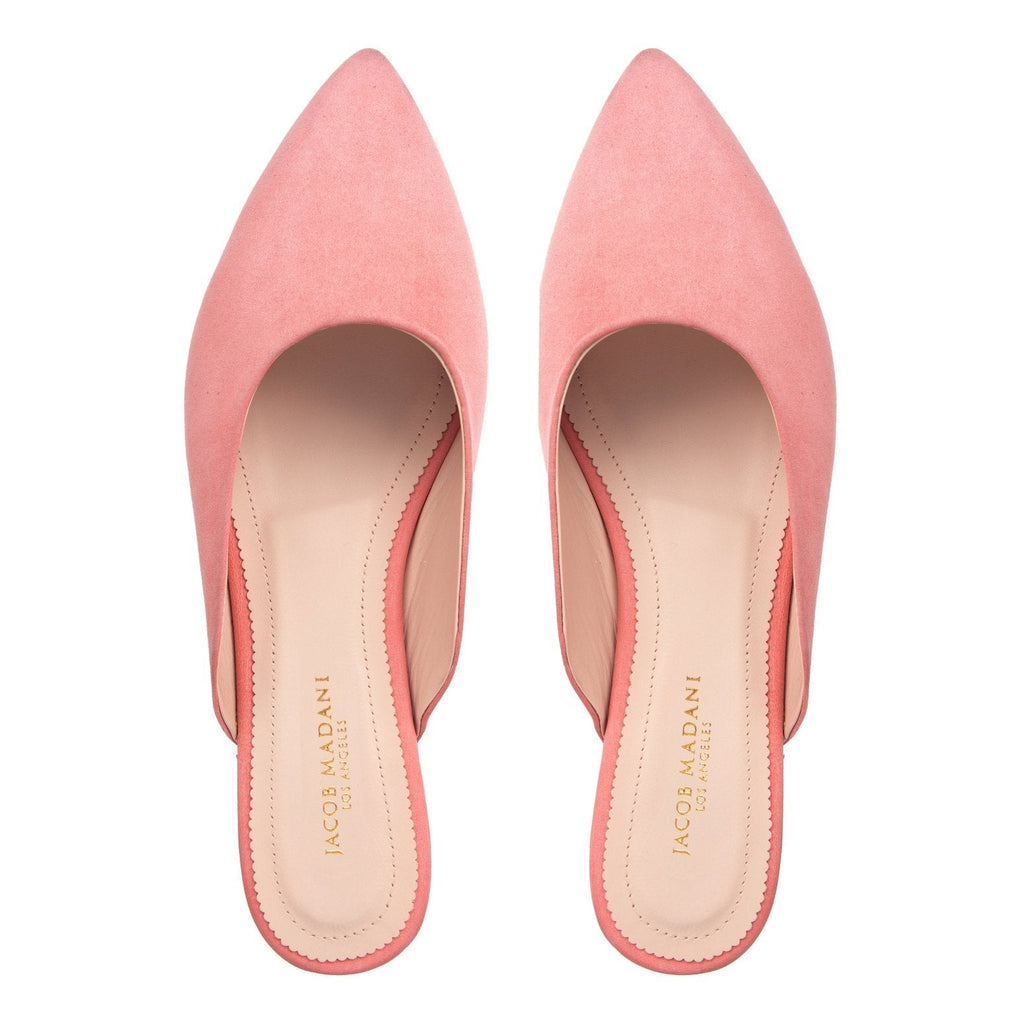 Pointy-toe Flat Mule in Suede Leather