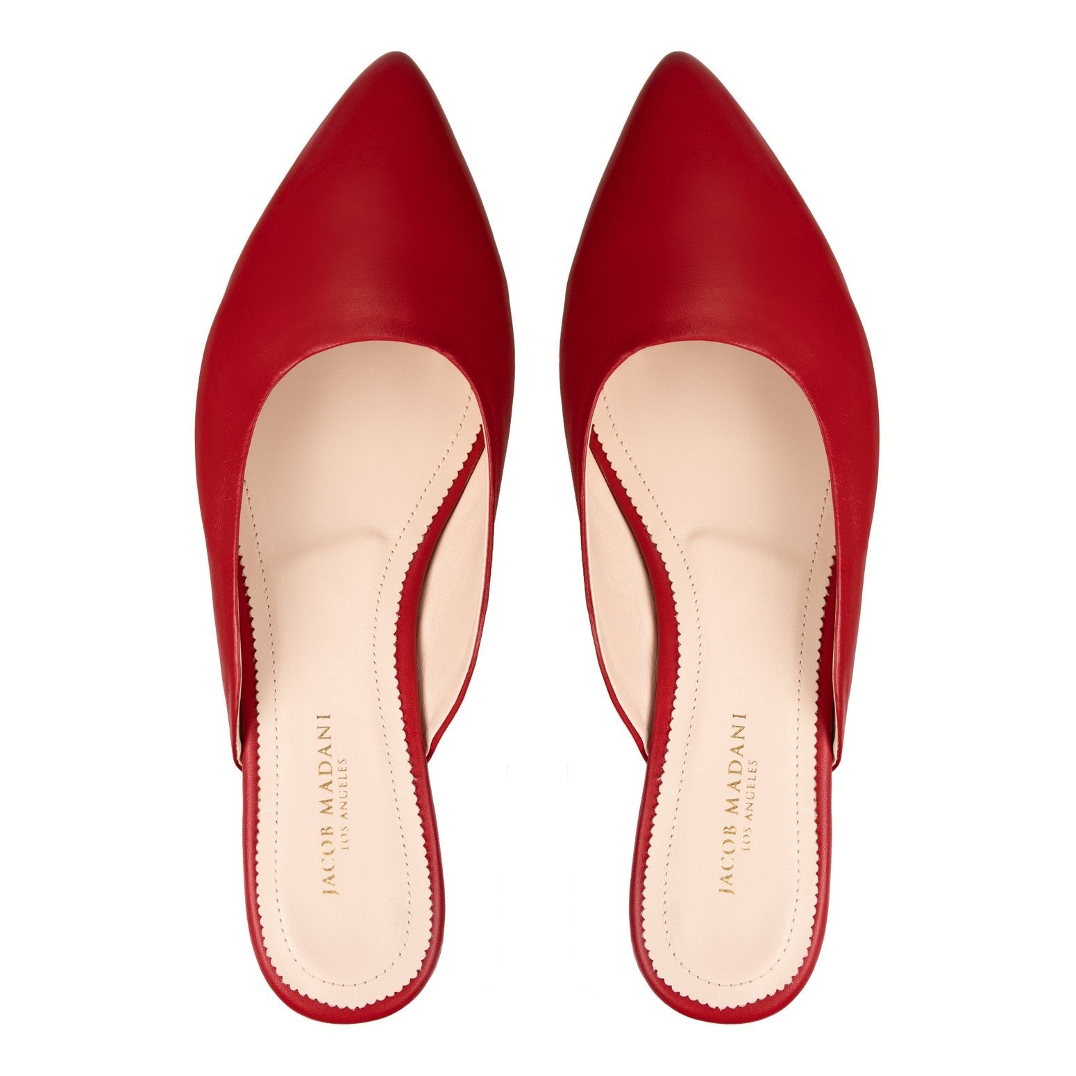 Pointy-toe Flat Mule in Calfskin with Hidden Seam Design