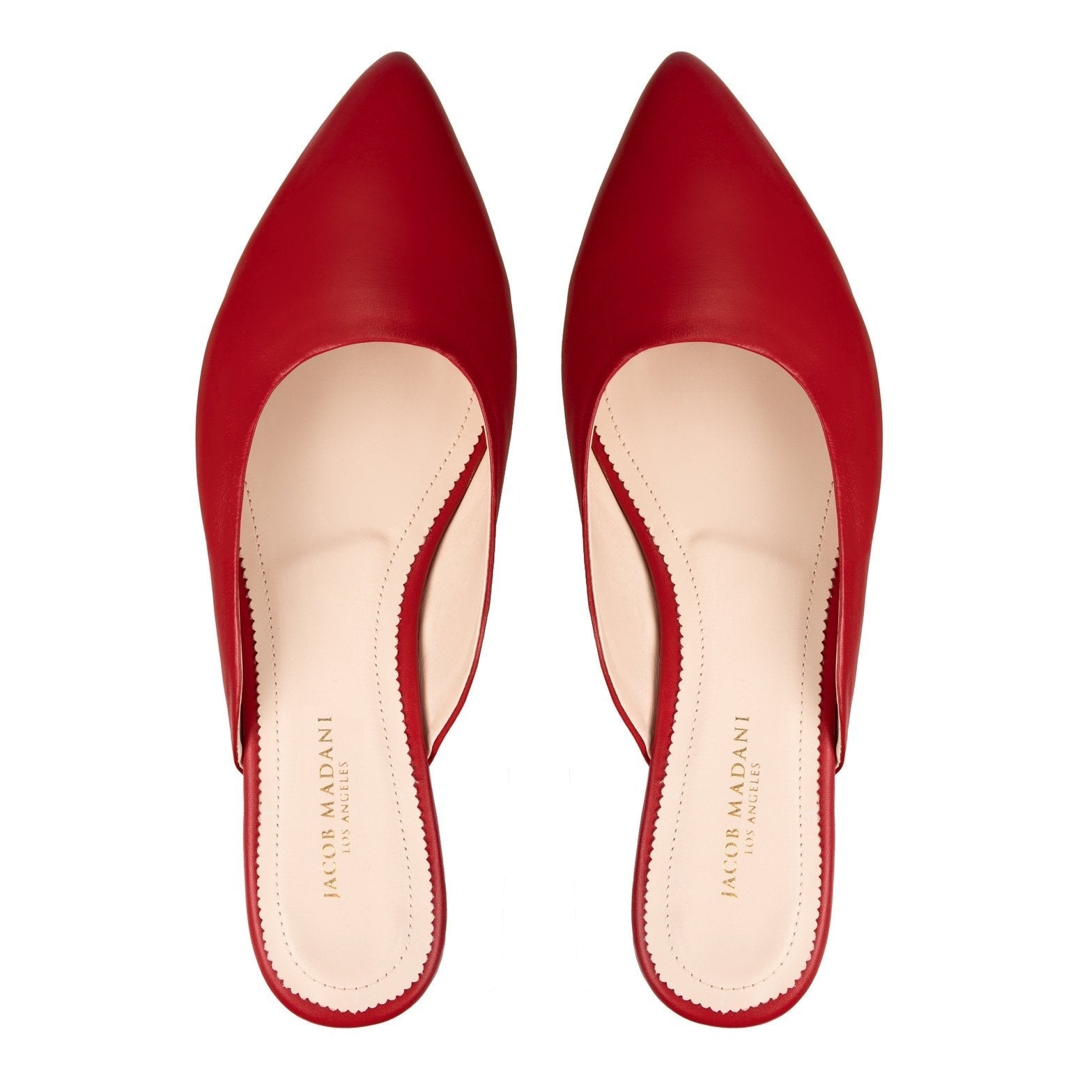 Pointy-toe Flat Mule in Calfskin with Hidden Seam Design