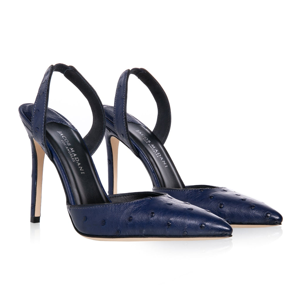 Genuine Ostrich Slingback Pumps